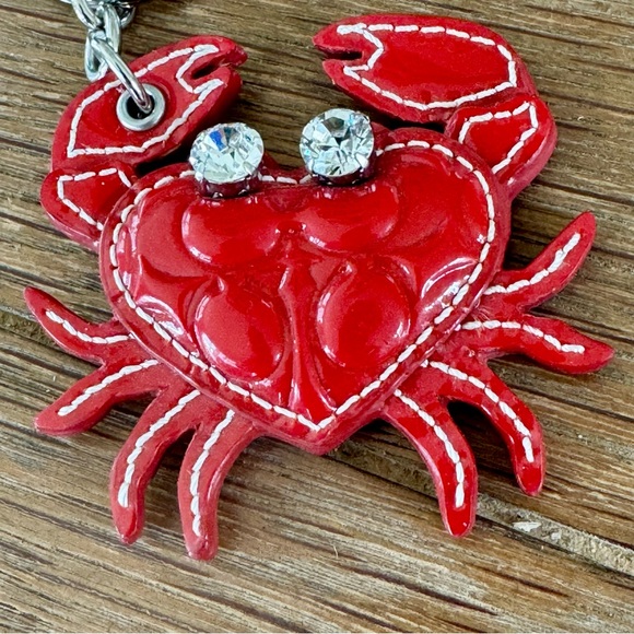 Coach Vintage Red Patent Leather Crab Key Fob - Picture 5 of 11